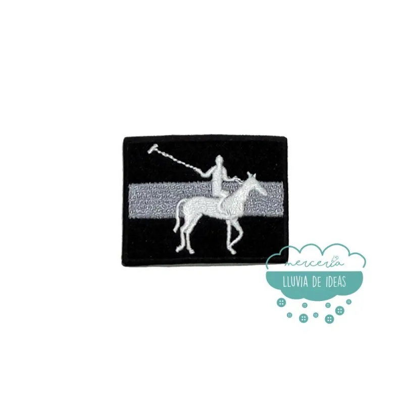 Parche bordado termoadhesivo - Serie Caballo rectangular