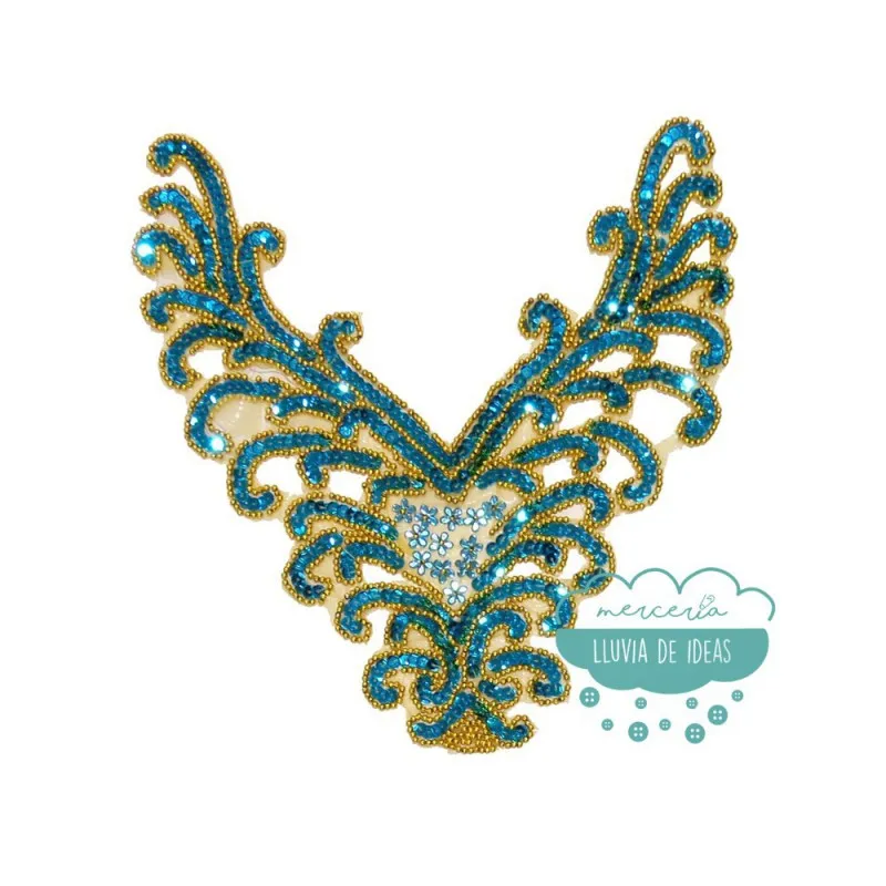 Aplicación lentejuelas y rocalla - Serie Faralae (Varios colores) Mercería Lluvia de Ideas