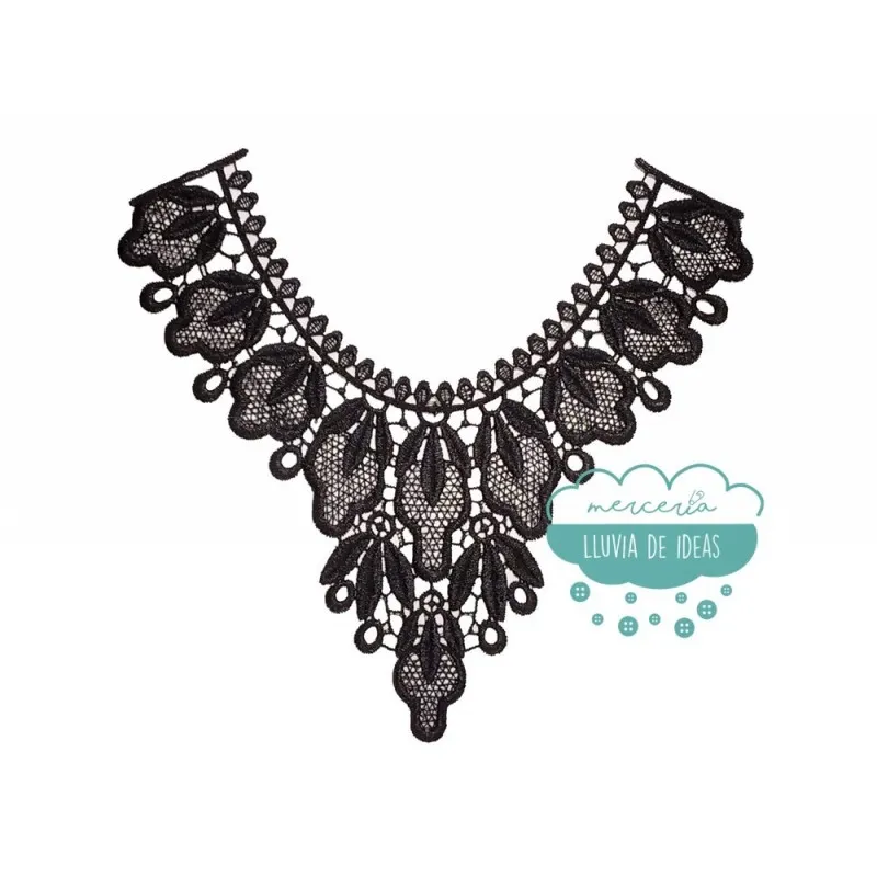 Aplicación bordada tipo cuello - Serie Olivia Mercería Lluvia de Ideas