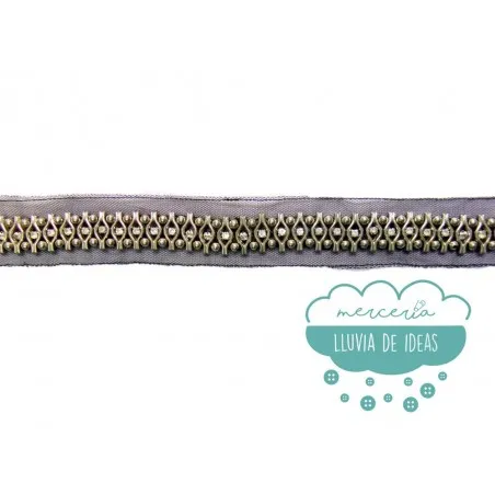 Pasamanería metálica con cristales - Serie Julia