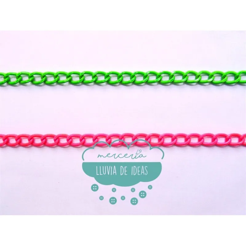 Cadena de aluminio grosor medio colores flúor - Serie Ibiza