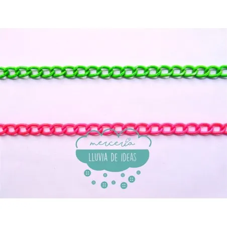 Cadena de aluminio grosor medio colores flúor - Serie Ibiza