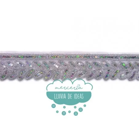 Pasamanería termoadhesiva bordada con lentejuelas - Serie Crisol