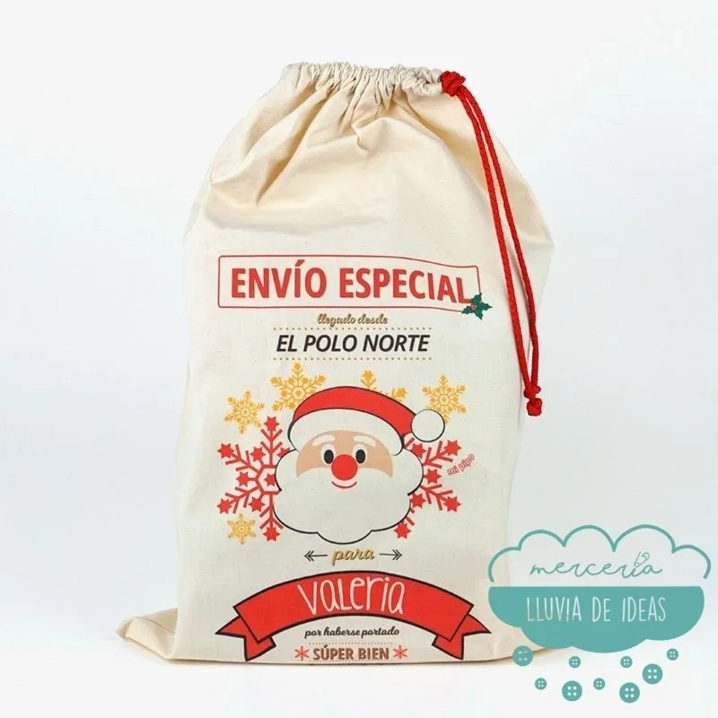 Saco Navideño para Regalos - Papá Noel personalizado Mi Pipo