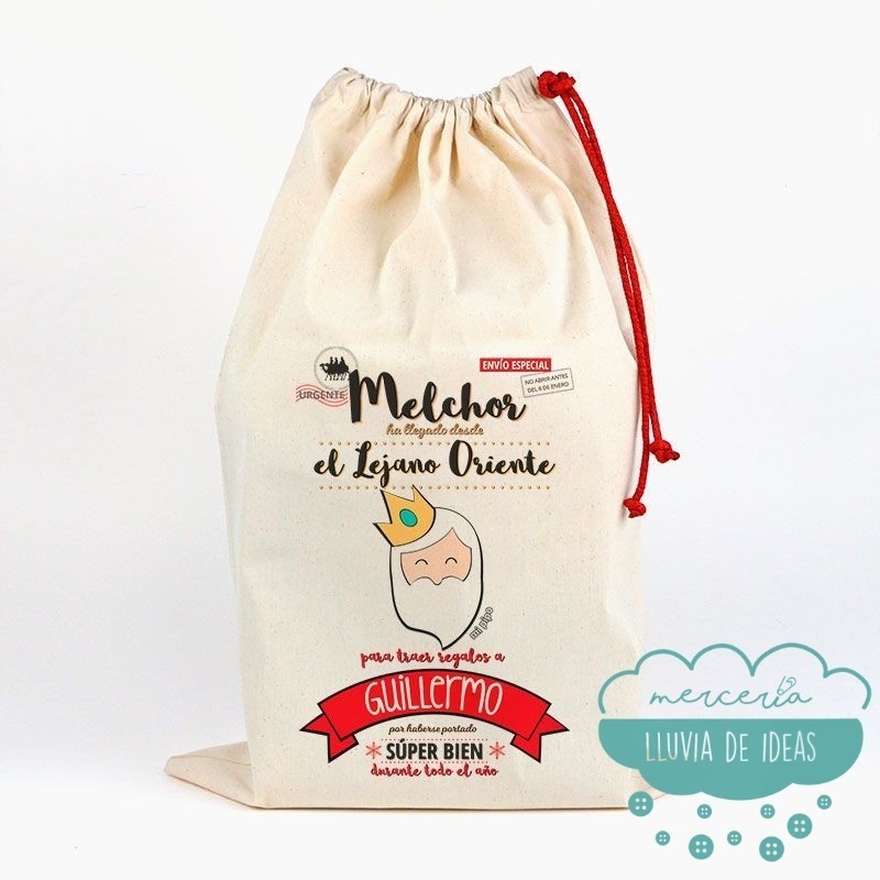 Saco Navideño para Regalos - Melchor personalizado Saco Navideño para Regalos - Melchor personalizado