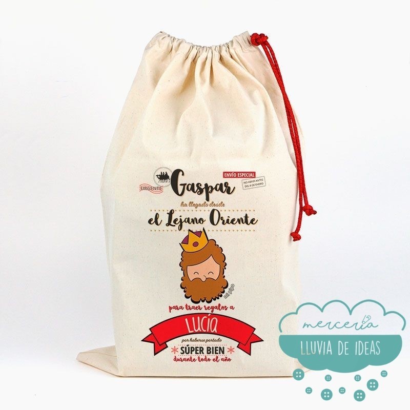 Saco Navideño para Regalos - Gaspar personalizado Saco Navideño para Regalos - Gaspar personalizado