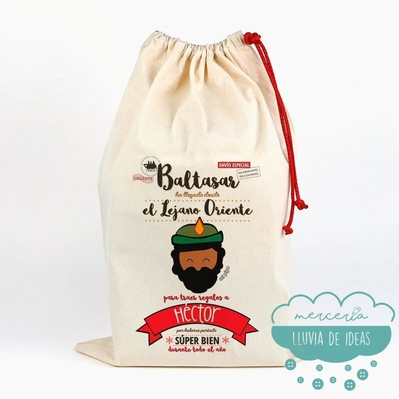 Saco Navideño para Regalos - Baltasar personalizado Mi Pipo