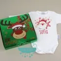 Caja regalo con Body Babidu - Papá Noel Navidad personalizado Mi Pipo