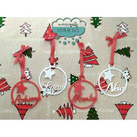 Bolas de navidad con estrella - Personalizadas con nombre
