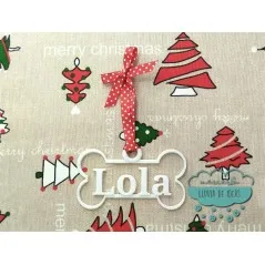 Decoración de navidad con forma de hueso - Personalizadas con nombre