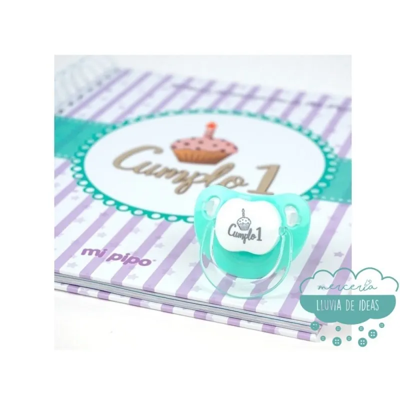 Diario del primer año “Cumplo 1 año” + chupete de regalo