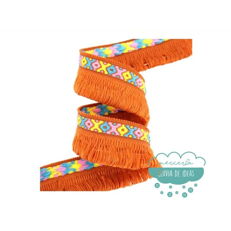 Tapacosturas étnico con flecos - Serie Alana