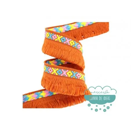 Tapacosturas étnico con flecos - Serie Alana