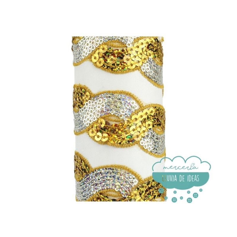 Pasamanería con lentejuelas trenza - Serie Gala