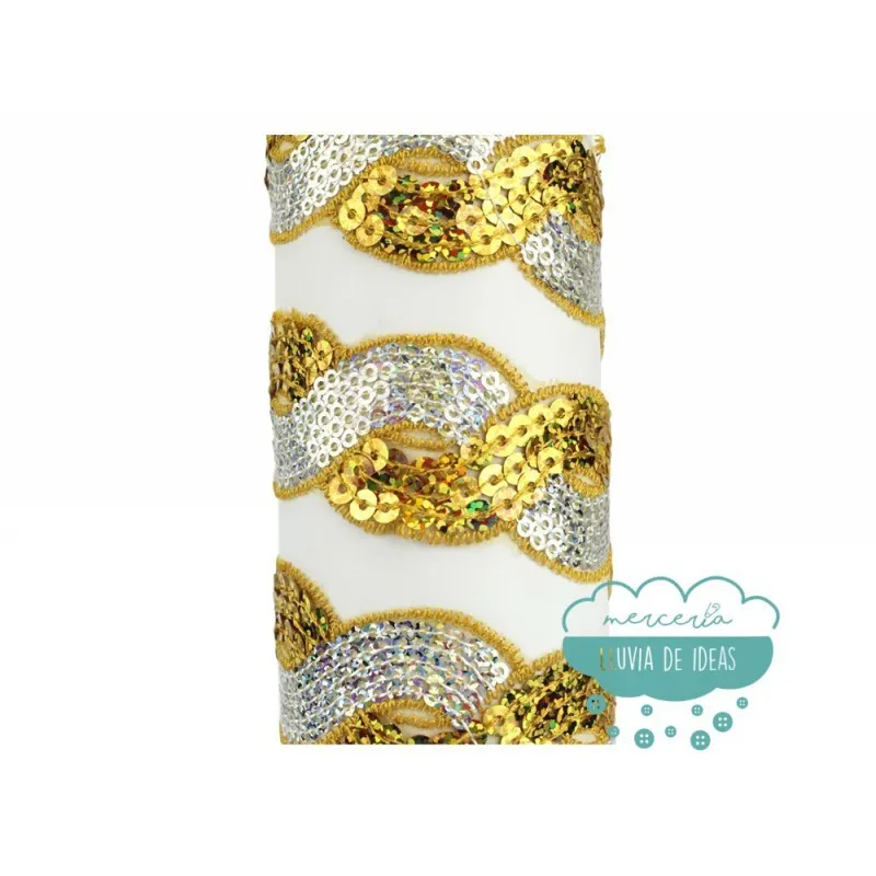 Pasamanería con lentejuelas trenza - Serie Gala