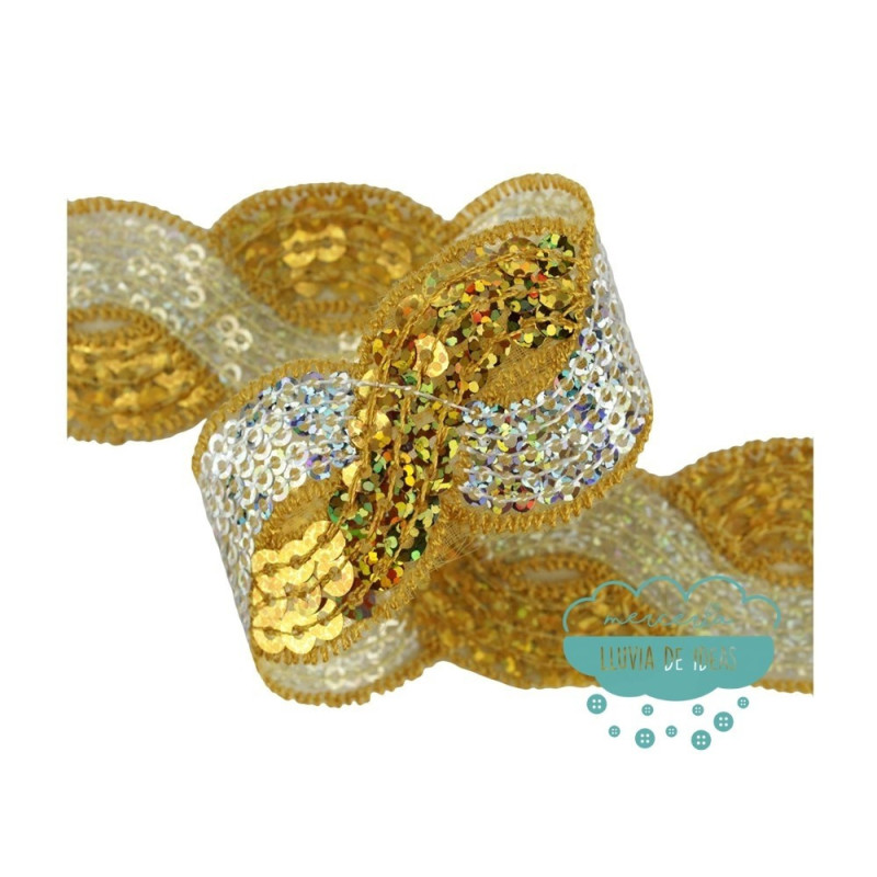 Pasamanería con lentejuelas trenza - Serie Gala