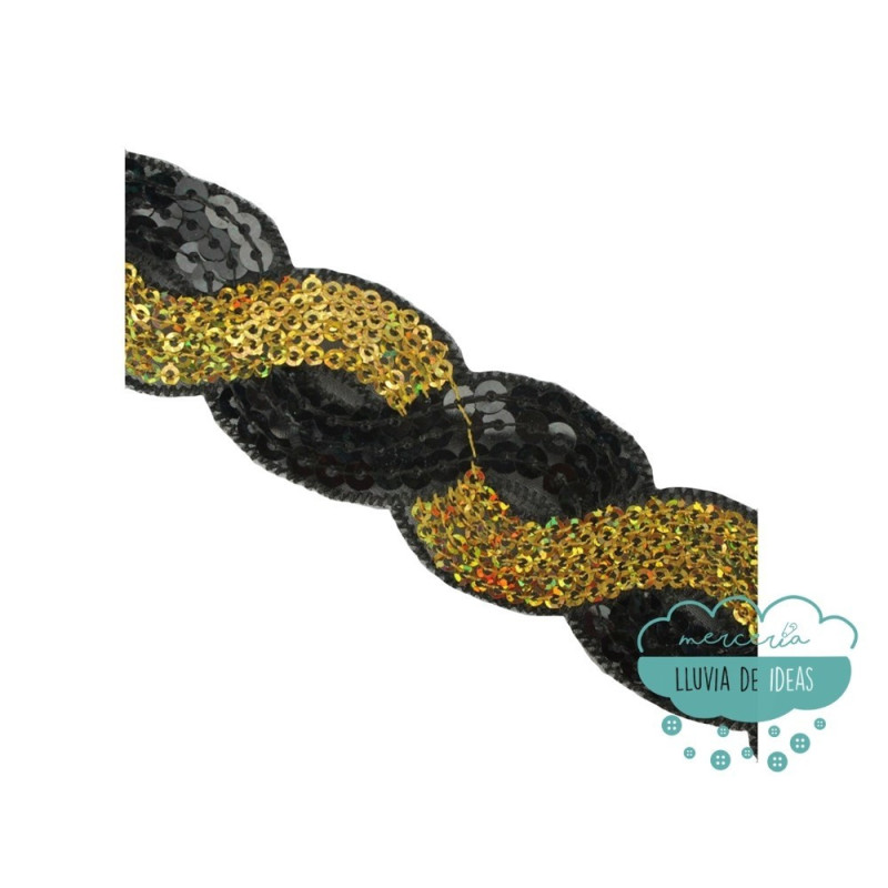 Pasamanería con lentejuelas trenza - Serie Gala