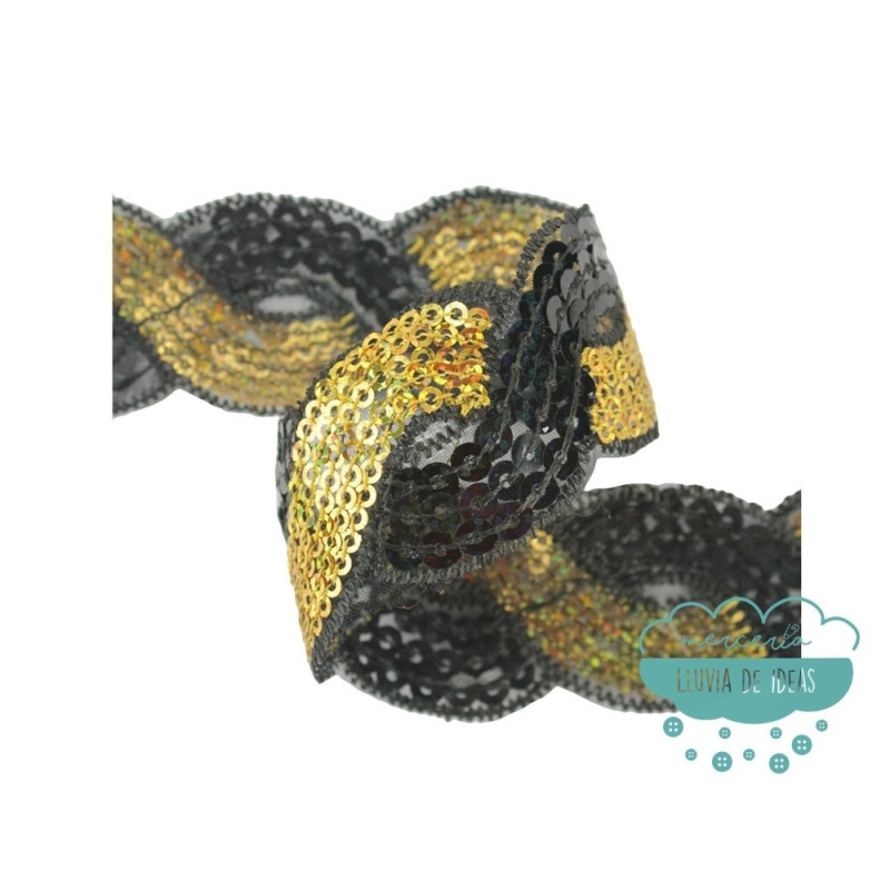 Pasamanería con lentejuelas trenza - Serie Gala