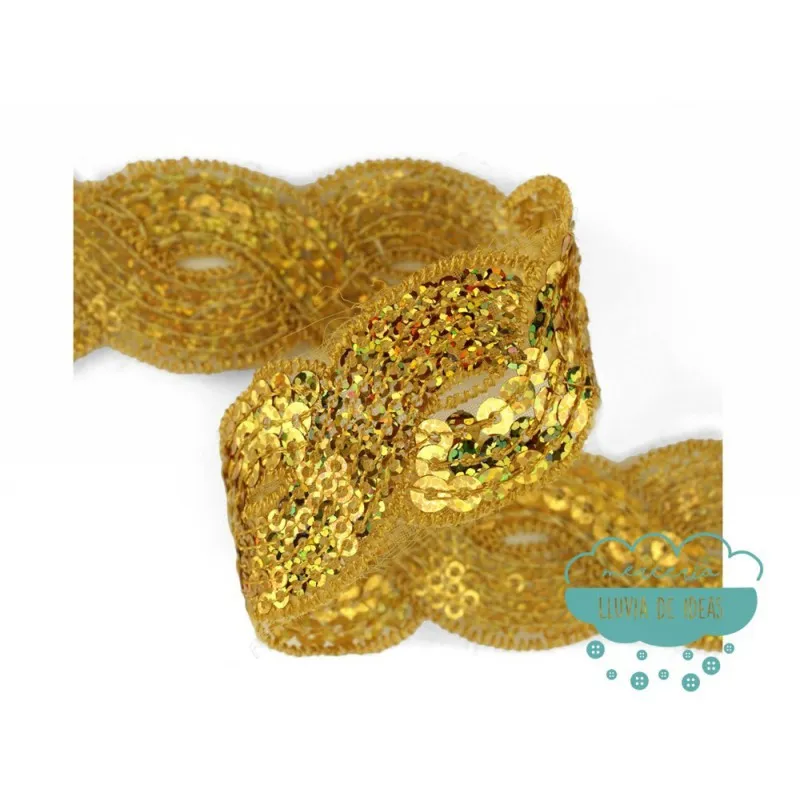 Pasamanería con lentejuelas trenza - Serie Gala