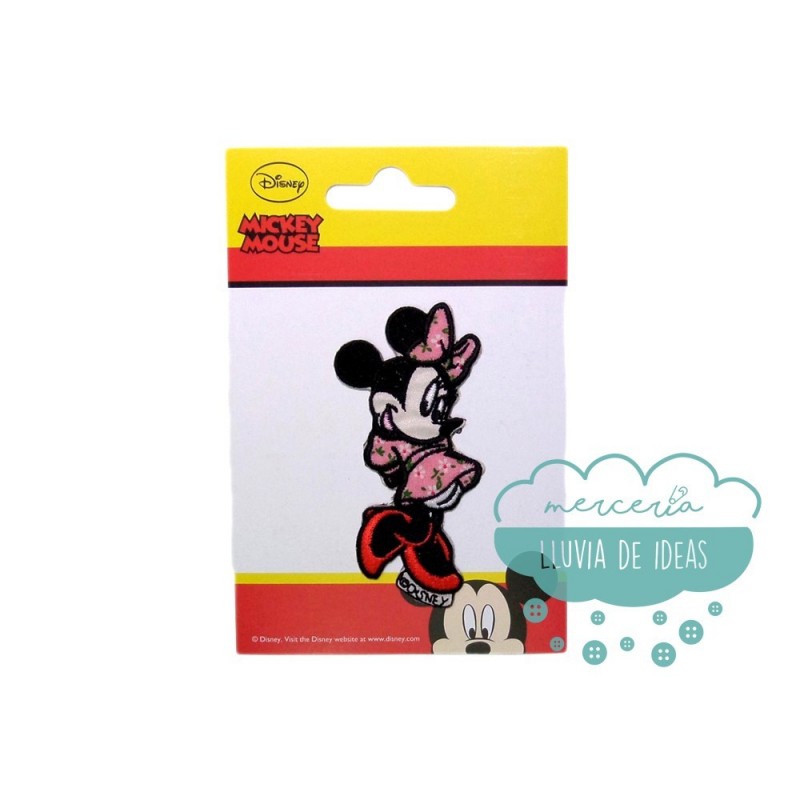 Parche bordado termoadhesivo - Minnie Mouse Vestido flores Parche bordado termoadhesivo - Minnie Mouse Vestido flores