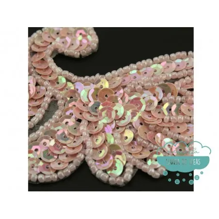 Aplicación decorativa de coser con piedras y lentejuelas - Serie Amalia