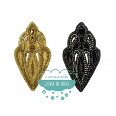 Aplique bordado con abalorios, cristales y piedras - Serie Arabia