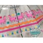 Paraguas automático transparente - Llamas, borlas y pompones