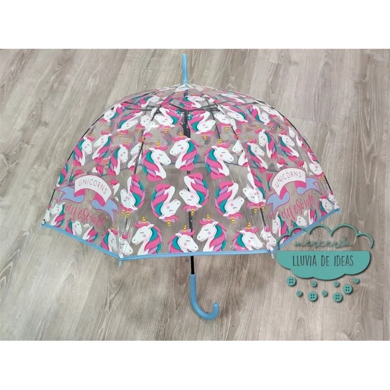 Paraguas Automático Transparente - Unicorns Are Awesome