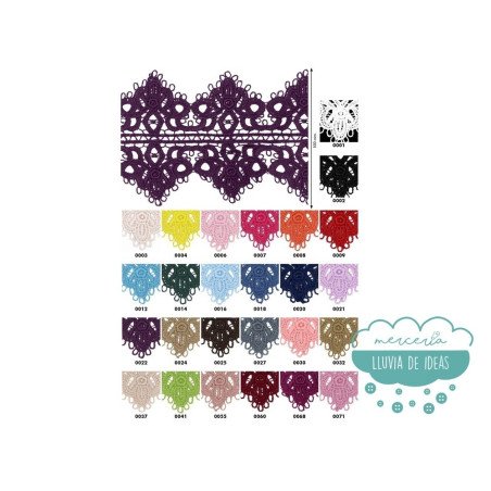 Entredós de guipur (varios colores) - Serie Jaqueline (efecto espejo)