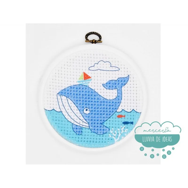 Kit de bordado de medio punto - Ballena