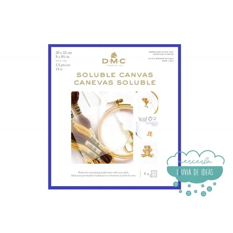 Tela para bordar soluble en agua - Soluble Canvas - DMC