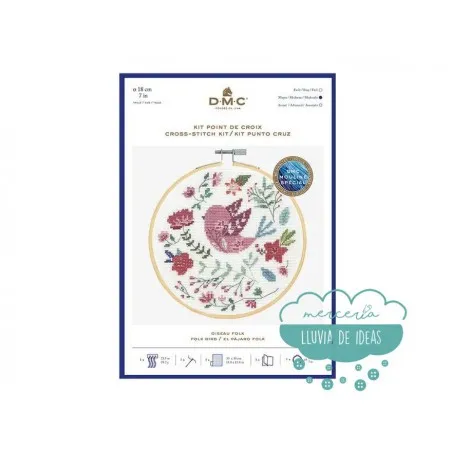 Kit de punto de cruz DMC - El pájaro folk