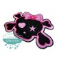 Parche bordado termoadhesivo - Calavera lazo rosa Parche bordado termoadhesivo - Calavera lazo rosa