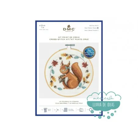Kit de punto de cruz DMC - La ardilla folk
