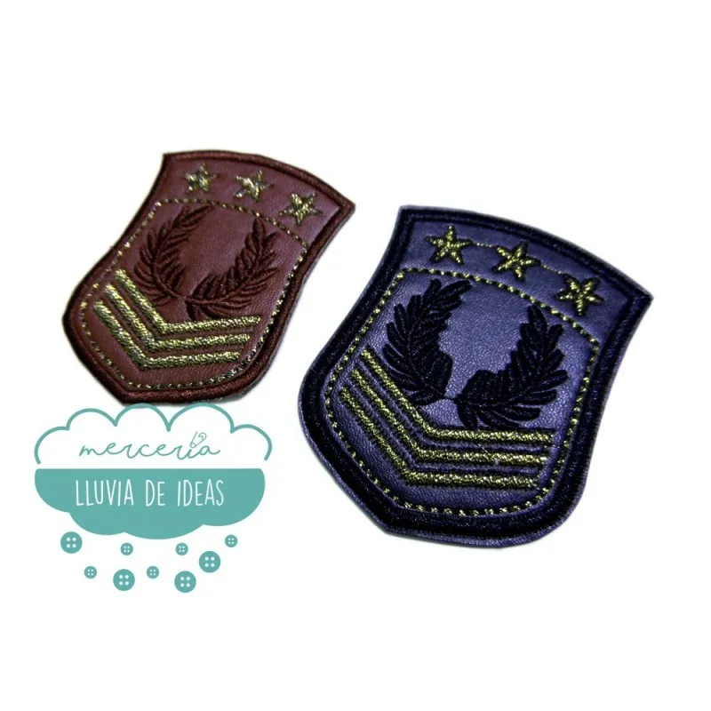 Parche bordado termoadhesivo polipiel - Placa militar