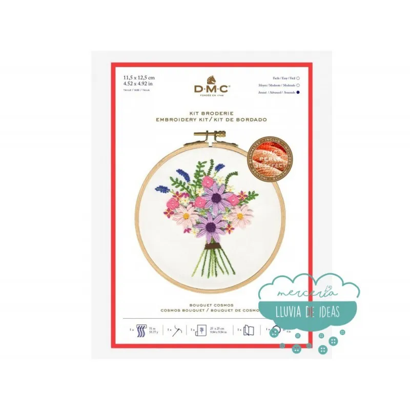 Kit de bordado DMC - Bouquet cosmos