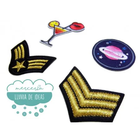 Parches bordados termoadhesivos - Militares y cóctel