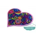 Parche bordado termoadhesivo - Corazón multicolor