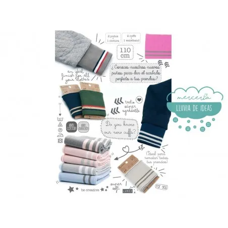 Cinta elástica de punto para puños y cinturilla - Varios colores