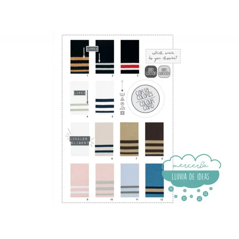 Cinta elástica de punto para puños y cinturilla - Varios colores