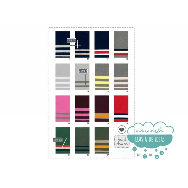 Cinta elástica de punto para puños y cinturilla - Varios colores