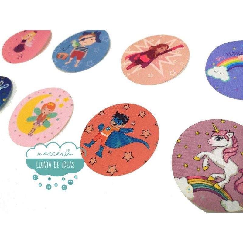 Parches serigrafiados termoadhesivos - Serie Fantasía