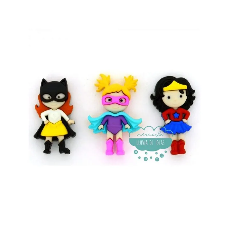 Botones decorativos - Super heroínas - Dress It Up
