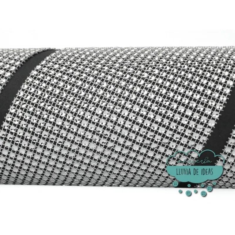 Pasamanería círculos imitación strass 24 líneas - Color plata Mercería Lluvia de Ideas