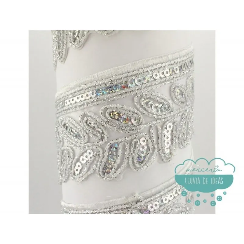Pasamanería termoadhesiva bordada con lentejuelas - Serie Crisol