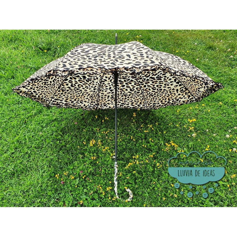 Paraguas mujer antiviento leopardo Mercería Lluvia de Ideas