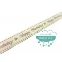 Cinta decorativa estampada - Happy Birthday (Cumpleaños feliz) Mercería Lluvia de Ideas