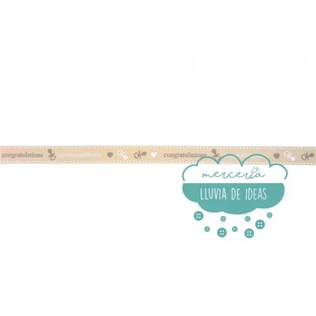 Cinta decorativa estampada -Congratulations (Enhorabuena)