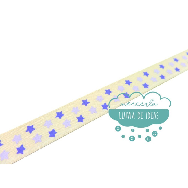 Cinta decorativa estampada - Estrellas azules