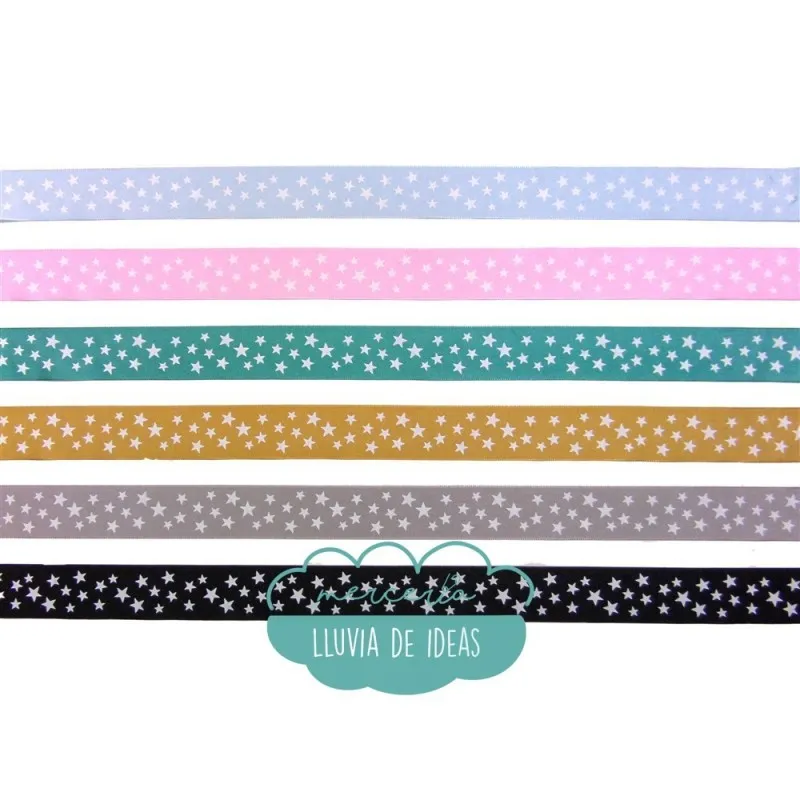 Cinta de falla - Estrellas blancas 38 mm.